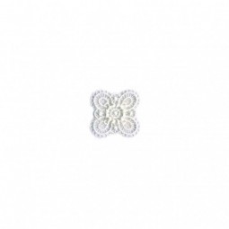 Écusson thermocollant - Croix brodé blanc cassé