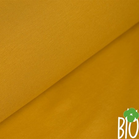 Tissu jersey biologique - Jaune curry