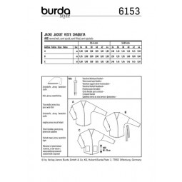Patron Burda 6153 - Veste cardigan épaules débordantes