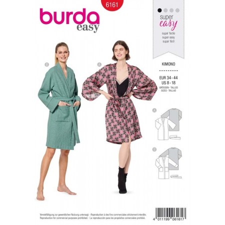 Patron Burda 6161 - Kimono ou peignoir femme