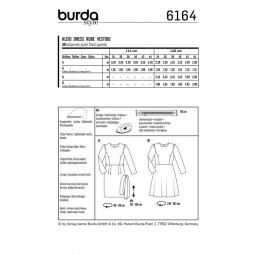 Patron Burda 6164 - Robe avec jupe étroite ou jupe évasée