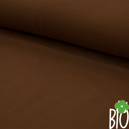 Tissu jersey biologique - Marron écorce