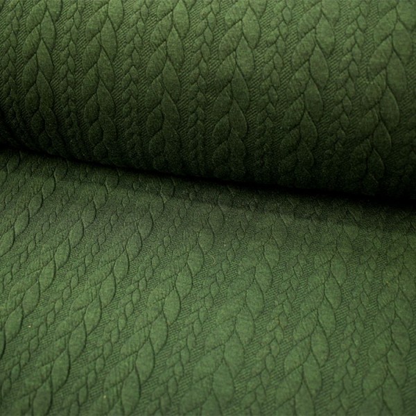 Tissu jersey sweat - Torsade vert foncé