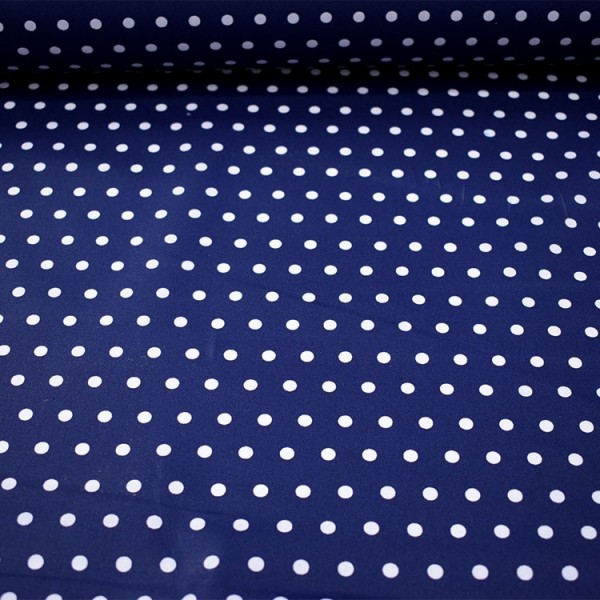 Tissu coton enduit - Peas marine