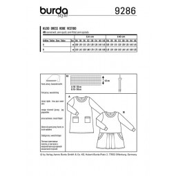 Patron Burda 9286 - Robe fille façon tee-shirt à bordures