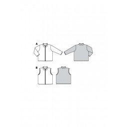 Patron Burda 9290 - Veste, gilet enfant avec fermeture à glissière