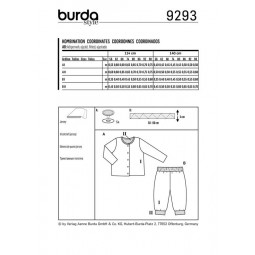 Patron Burda 9293 - Ensemble bébé Veste & pantalon réversibles