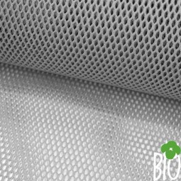 Tissu filet maille gris en coton bio