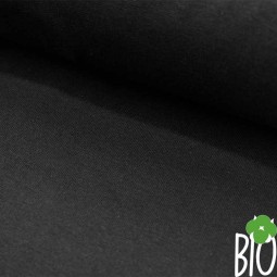 Tissu Bord-côte biologique - Lisse Noir encre