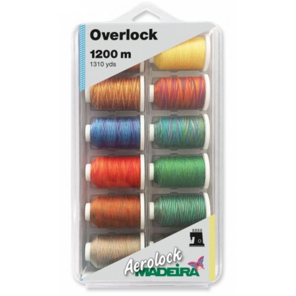 Coffret 12 cônes de fil  Aerolock multico  pour surjeteuse 1200 m