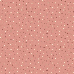 Tissu fantaisie - Tealicious - Petits motifs écru bordeaux fond rose