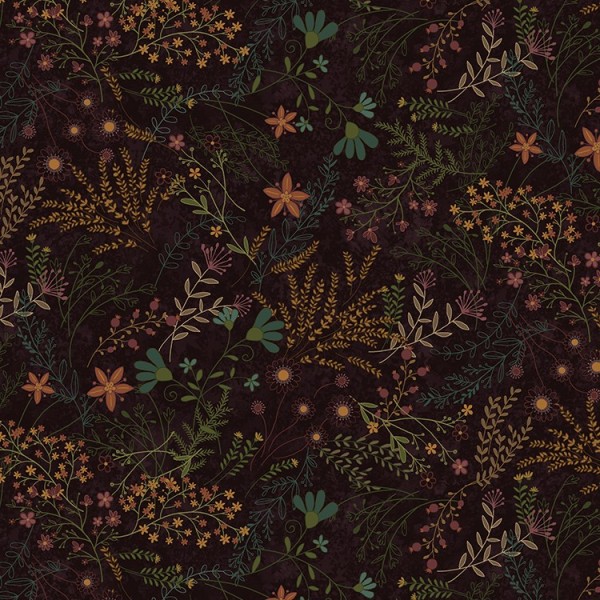 Tissu fantaisie - Best of days - Floral fond noir