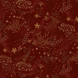 Tissu fantaisie - Best of days - Floral fond brique