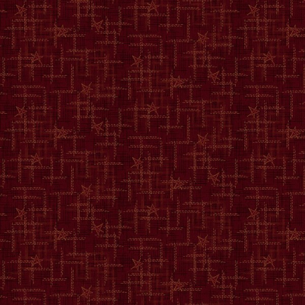 Tissu fantaisie - Best of days - Etoiles fond bordeaux