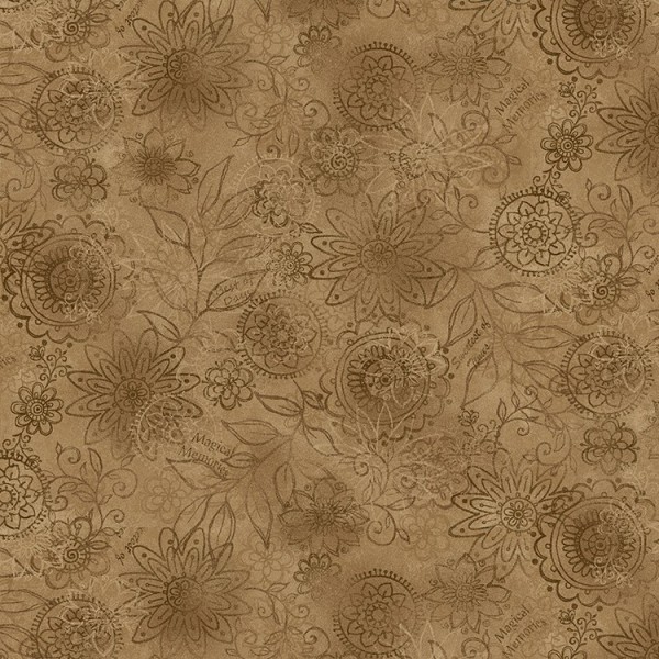 Tissu fantaisie - Best of days - Fleurs sable
