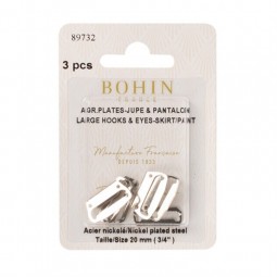 Agrafes plates à coudre argent Bohin