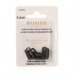 Agrafes plates à coudre noir Bohin