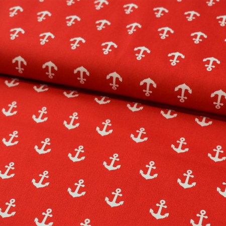 Tissu coton - Anchor party rouge