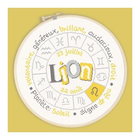 Fiche de broderie Lilipoints : Zodiaque Lion