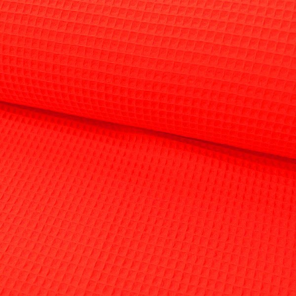 Tissu nid d'abeille - Rouge vif