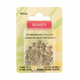 Boutons pression à coudre 7mm argent