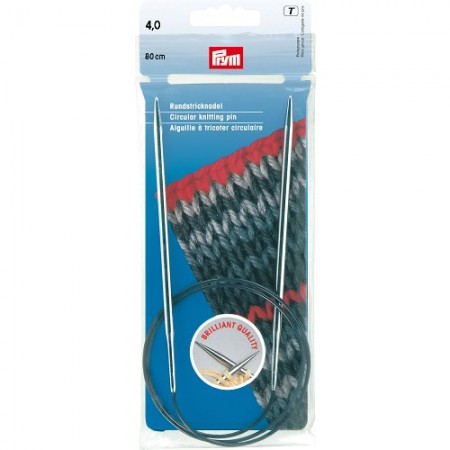 Aiguilles à Tricoter Circulaires Prym 80 Cm - 2,5 Mm - Laiton Chromé - Pour Pulls Et Accessoires