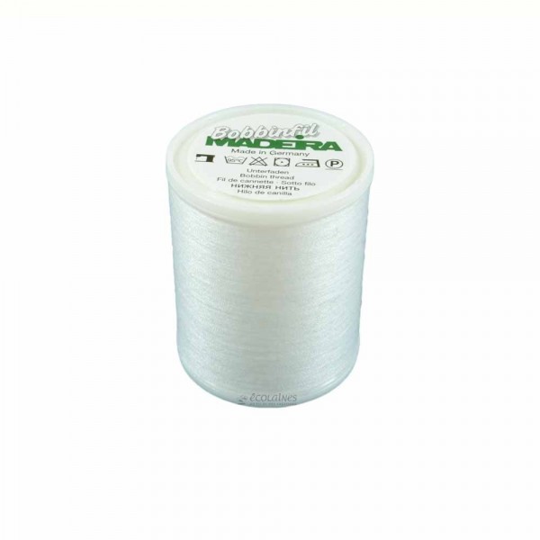 Fil de canette broderie machine Bobbinfil Madeira 1500m 9764 blanc