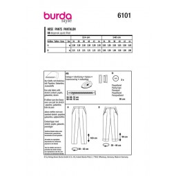 Patron Burda 6101 - Pantalon à plis permanents