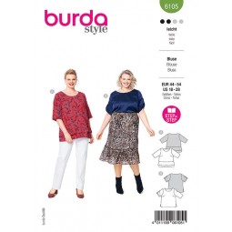 Patron Burda 6105 - Blouse façon T-shirt