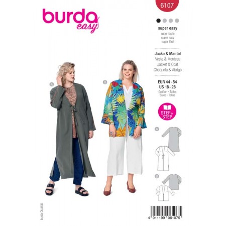 Patron Burda 6107 - Veste ou manteau léger