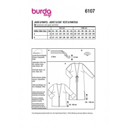 Patron Burda 6107 - Veste ou manteau léger