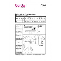 Patron Burda 6108 - Robe chemisier