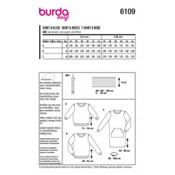 Patron Burda 6109 - Sweat-shirt confortable