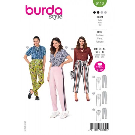 Patron Burda 6110 - Pantalon à pinces