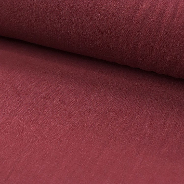 Tissu viscose lin - Bordeaux