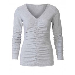 Patron Burda 6113 - T-shirt ou robe manche longues, col en V