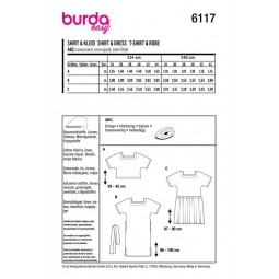 Patron Burda 6117 - Crop top, robe fluide