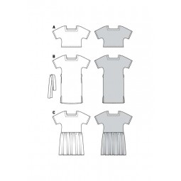 Patron Burda 6117 - Crop top, robe fluide