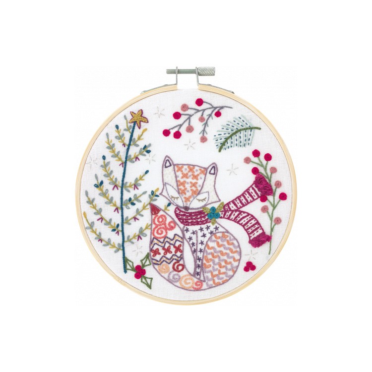 Kit de broderie -  kit Madame la renard un chat dans l'aiguille