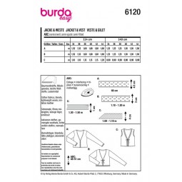Patron Burda 6120 - Veste, gilet col en V