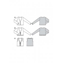 Patron Burda 6120 - Veste, gilet col en V