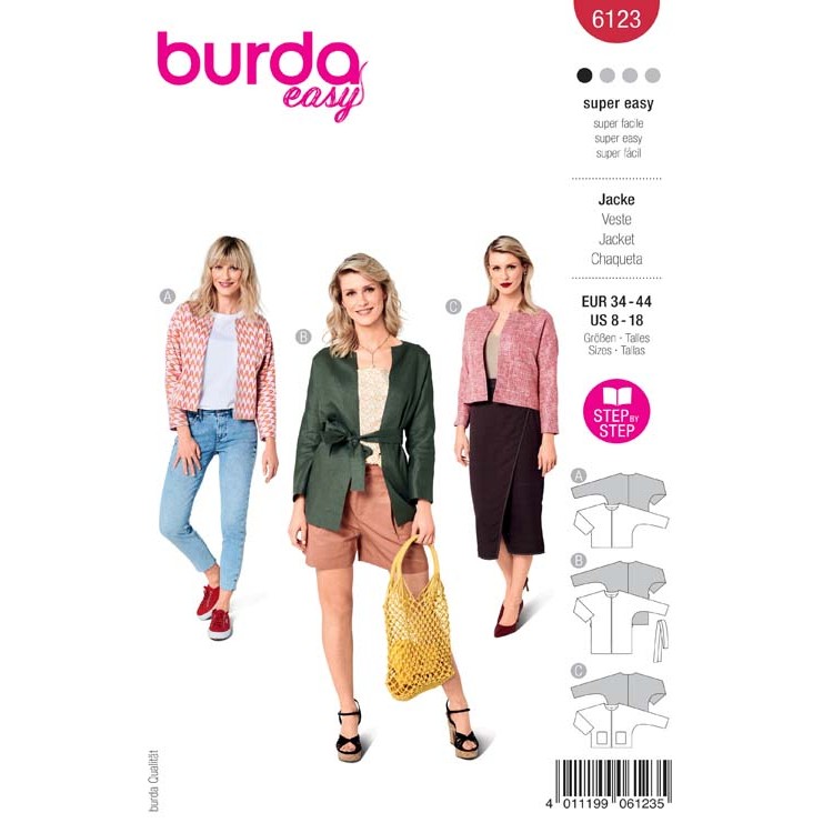 Patron Burda 6123 - Veste sans col