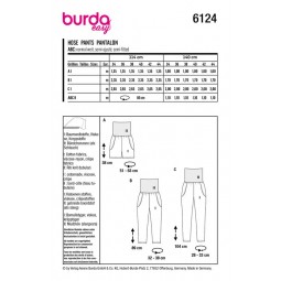 Patron Burda 6124 - Pantalon ceinture en bord-côte