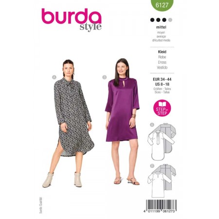 Patron Burda 6127 - Robe col lavallière