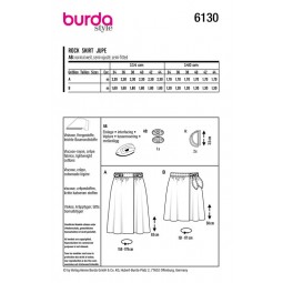 Patron Burda 6130 - Jupe portefeuille
