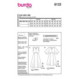 Patron Burda 6133 - Robe à jupe virevoletante