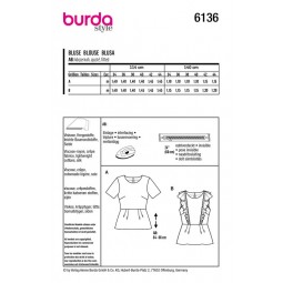 Patron Burda 6136 - Blouse à basque