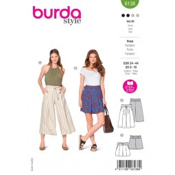 Patron Burda 6138 - Jupe-culotte à poches italiennes