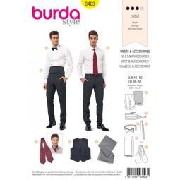Patron Burda 3403 - Gilet homme à poches à pattes
