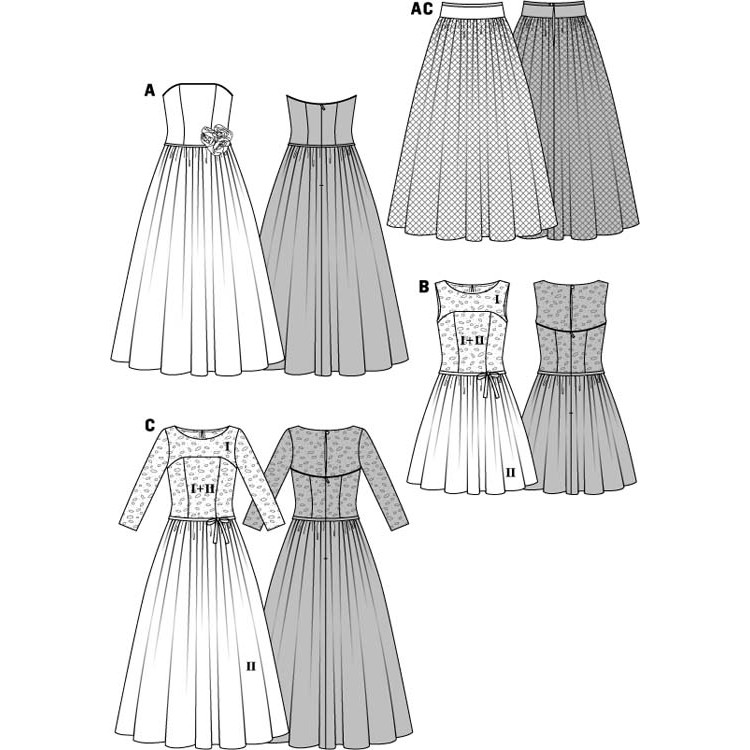 Patron De Robe Burda N°7260 – Soirée, Cérémonie – Tailles 34 à 46 – Occasion (copie Couleur)